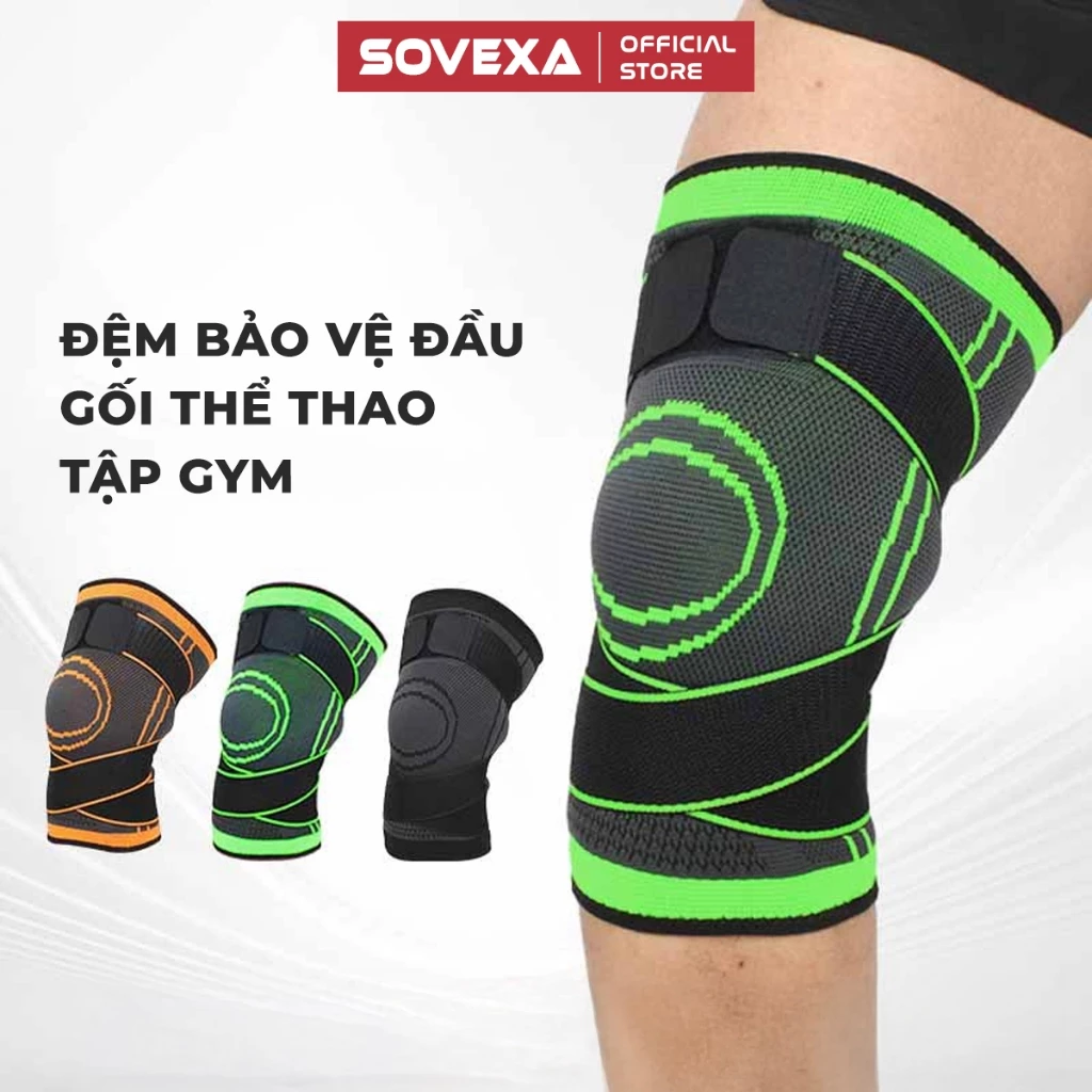 Bó Gối Thể Thao Bảo Vệ Đầu Gối Giảm Chấn Thương SOVEXA Bọc Gối Chơi Bóng Đá Bóng Rổ Cầu Lông Tập Gym