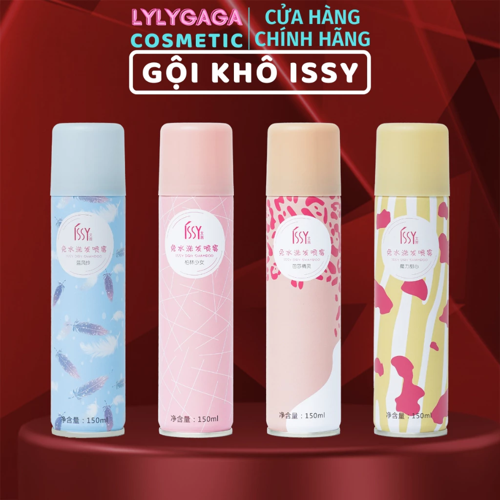 Gội khô ISSY 150ml dầu gội khô tạo phồng dạng xịt, giảm bết tóc, kiểm soát dầu, không cần gội nước GX28