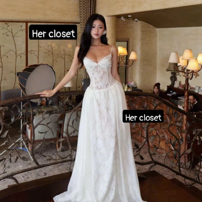 [VÁY THIẾT KẾ ] Váy ren hai dây dáng dài đầm ren hai dây váy maxi đầm maxi sang chảnh đầm đi tiệc váy đi đám, cưới sẵ...