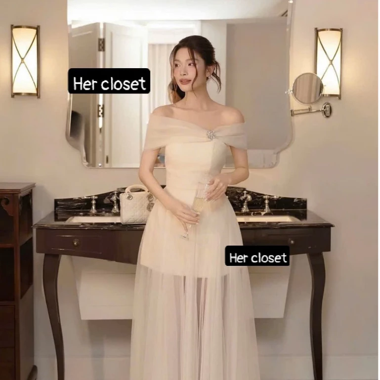 [VÁY THIẾT KẾ ] Váy trễ vai đính đá dáng dài đầm trễ vai tag đá dáng dài váy mixi đầm mixi sang chảnh đầm đi tiệc, sẵ...