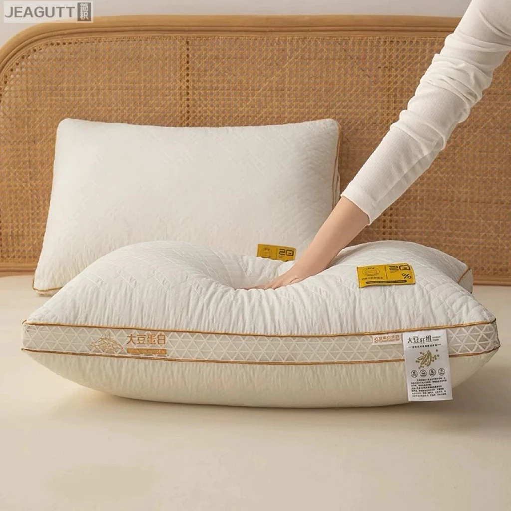 Gối protein sơ đậu nành an toàn cho da - HIN BEDDING chống mỏi vai gáy mẫu mới