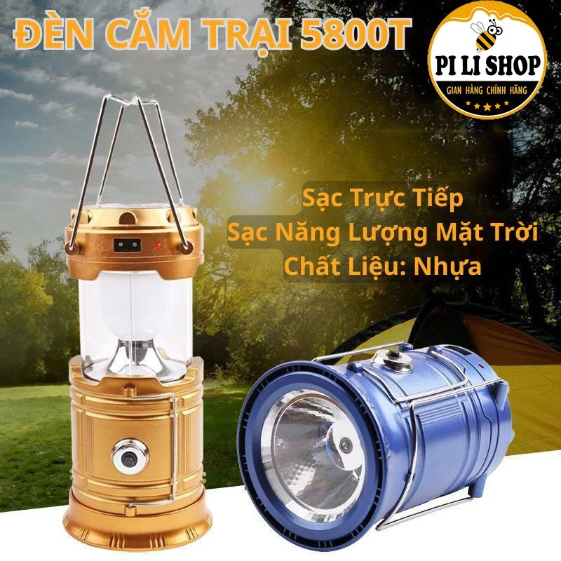 Đèn Cắm Trại Tích Điện Dạng Rút Sạc Năng Lượng Mặt Trời Siêu Sáng, Đèn Bão Có Cổng Sạc Usb Tiện Lợi