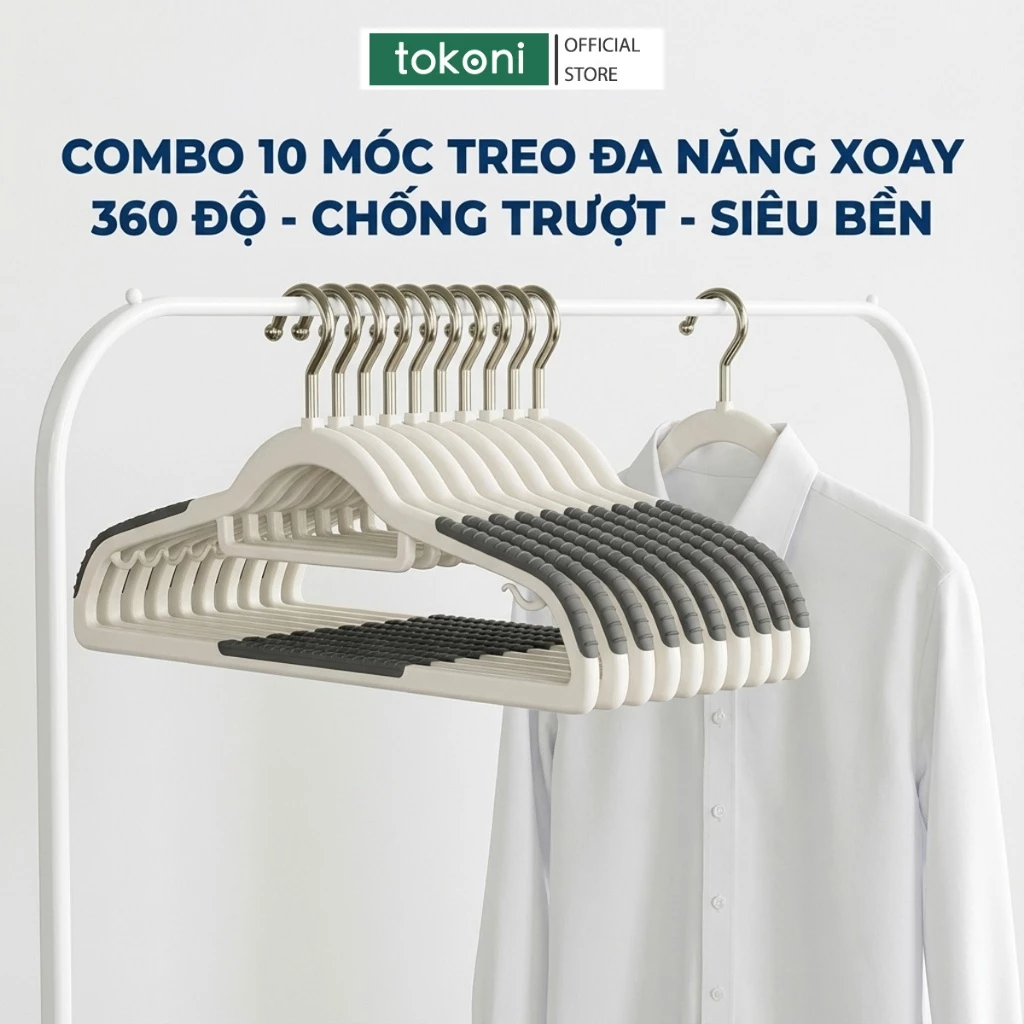 Móc Treo Quần Áo Đa Năng JYoohome Móc Phơi Đồ Gia Đình Xoay 360 Độ Chống Trượt Chống Nhăn Tiện Lợi