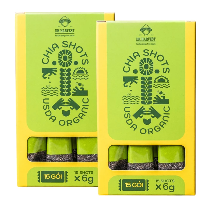 COMBO SIÊU TIẾT KIỆM - 2 Hộp chia shot Organic DK Harvest nhập khẩu (1 hộp 15 shot) 15x6g - tác dụng bổ sung khoán chất