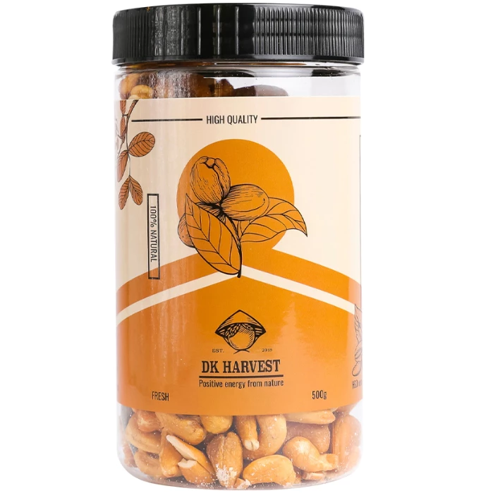Hạt điều nguyên vị DK HARVEST hũ 250g/500g, điều sấy chín, không muối, hạt mới, thơm giòn, bổ sung chất béo tốt