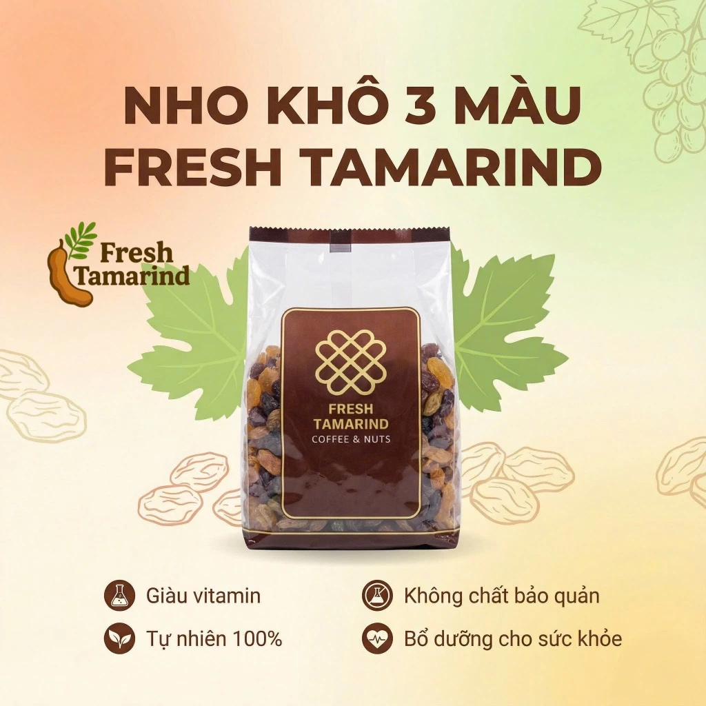 Nho Khô 3 Màu Tamarind túi 500 gram – HƯƠNG VỊ ĐẬM ĐÀ
