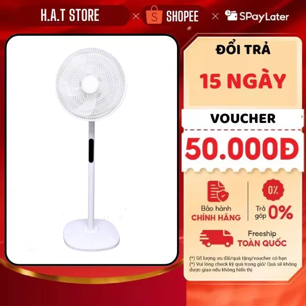 Quạt Cây Đứng Cát Á Có Điều Khiển Từ Xa Quay 120 Độ - Siêu Mát, Hoạt Động Êm Ái - HAT