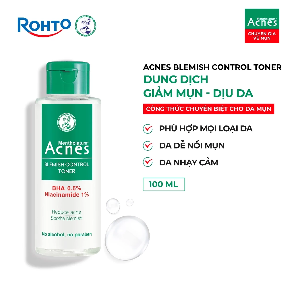 Toner giảm mụn dịu da Acnes Blemish Control Toner 100ml