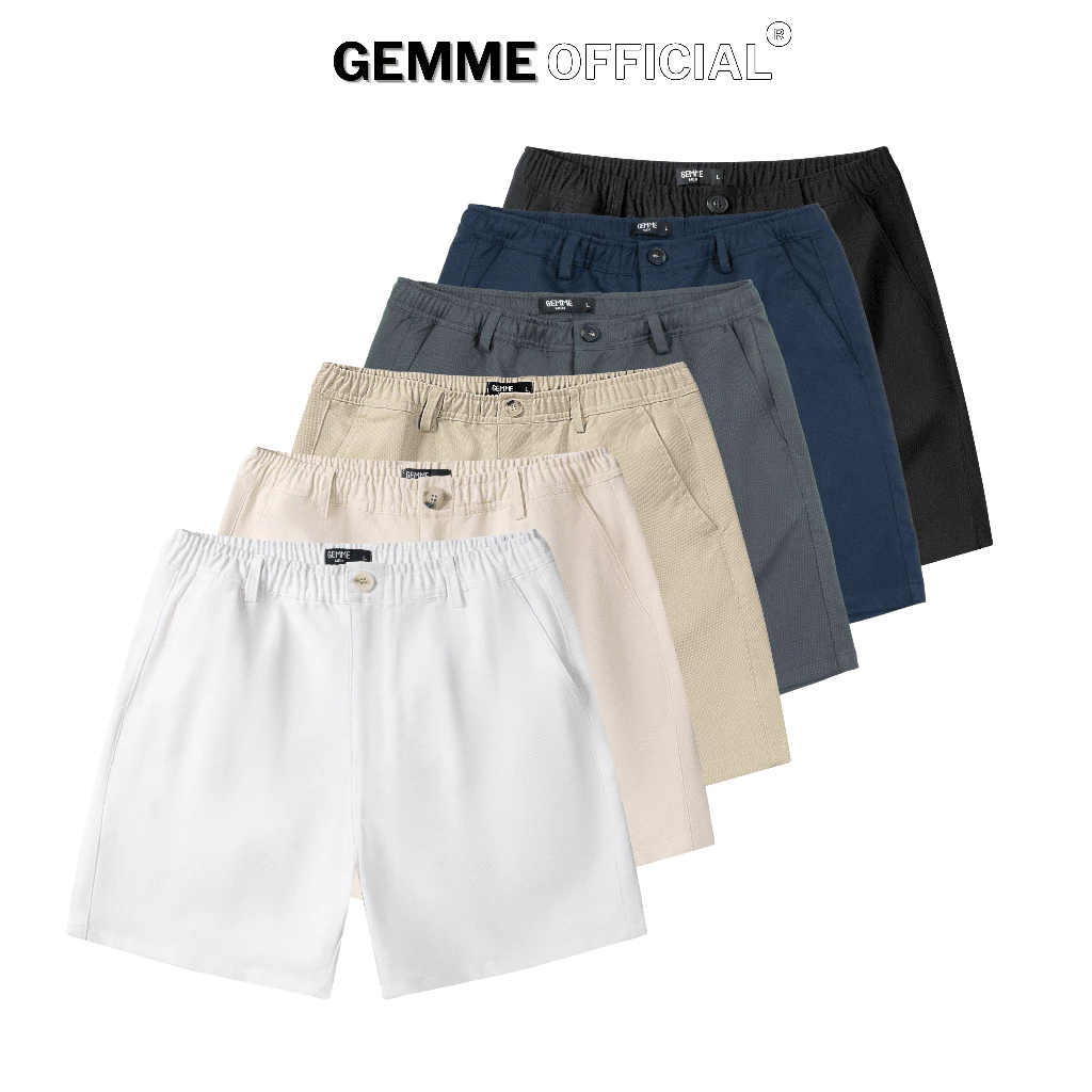 Quần short nam kaki nút gài big size trên gối GEMME MEN, thể thao, năng động, big size 55kg - 150kg