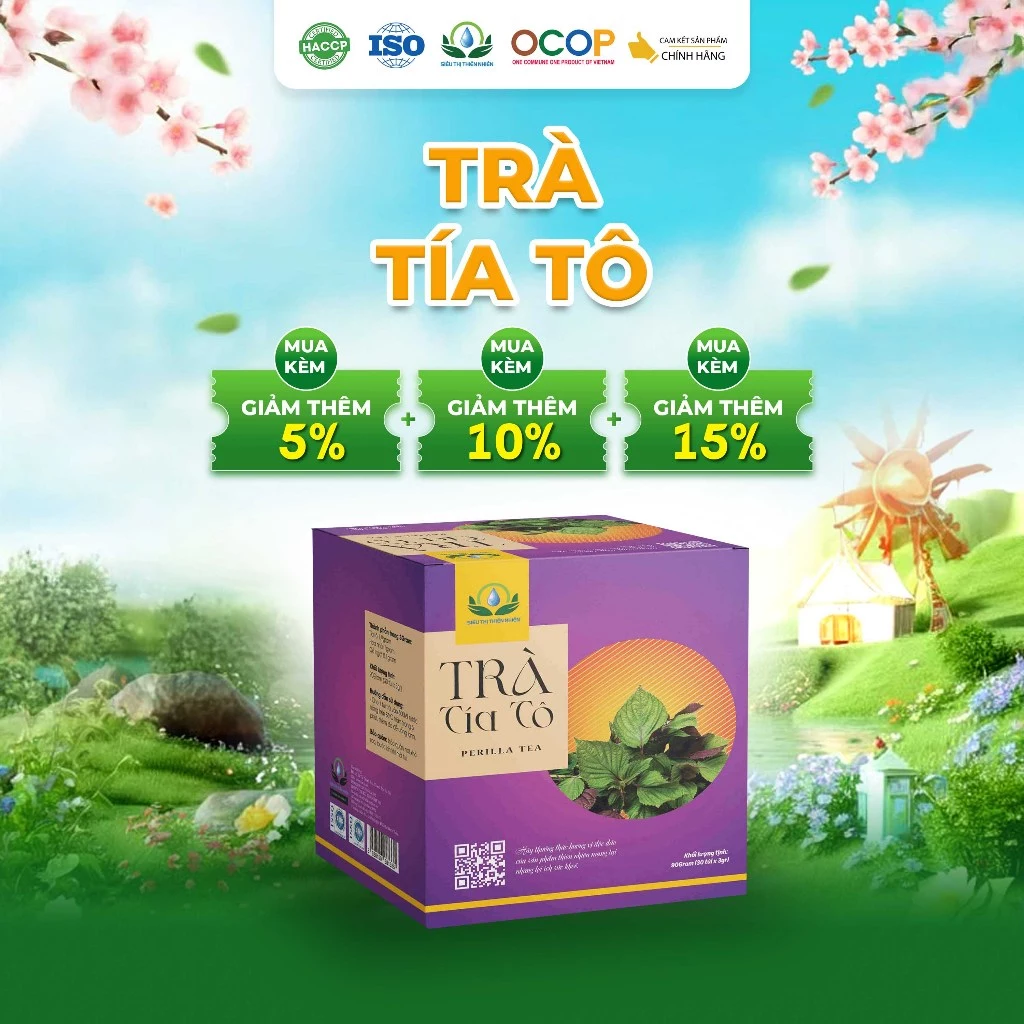 Trà Tía Tô Siêu Thị Thiên Nhiên - Hộp 30 Túi Lọc