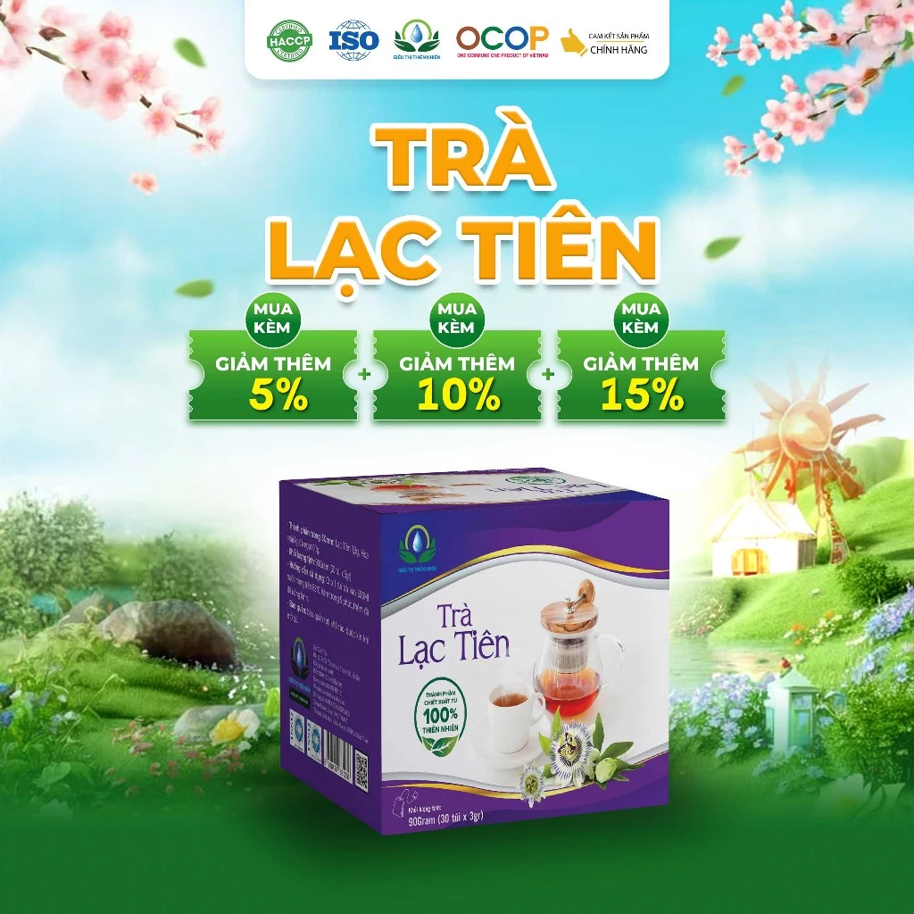 Trà Lạc Tiên Siêu Thị Thiên Nhiên - Hộp 30 Túi Lọc x 3Gram