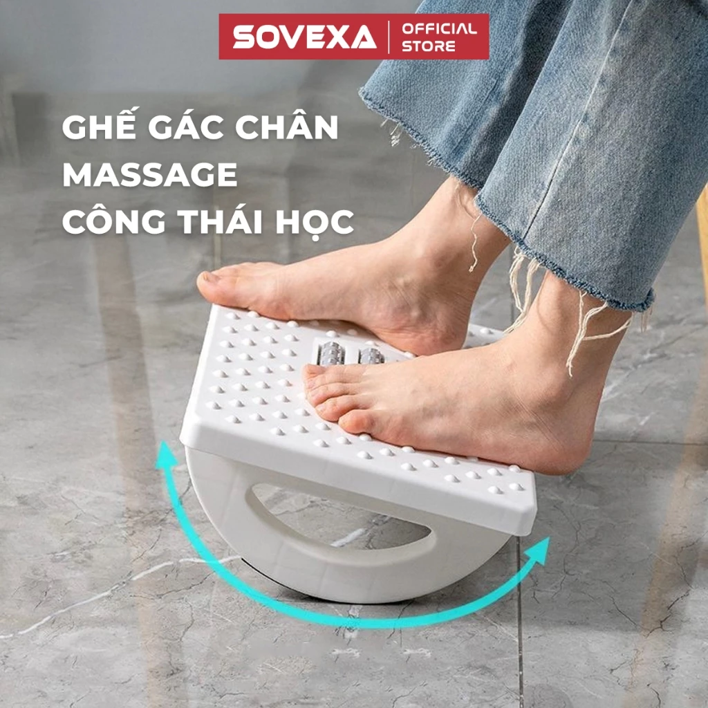 Ghế Gác Chân Massage Công Thái Học SOVEXA Ghế Kê Chân Mát Xa Thư Giãn Cho Văn Phòng Gaming Sinh Viên