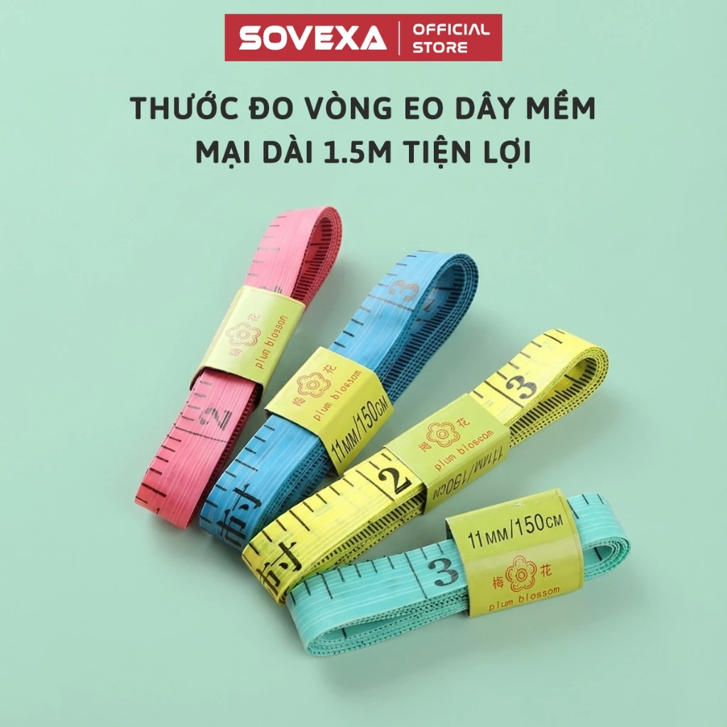 Thước Đo 3 Vòng Cơ Thể Dây Mềm 1.5M SOVEXA Thước Đo Đa Năng Dùng Cho Tập Gym Thể Thao Giảm Mỡ