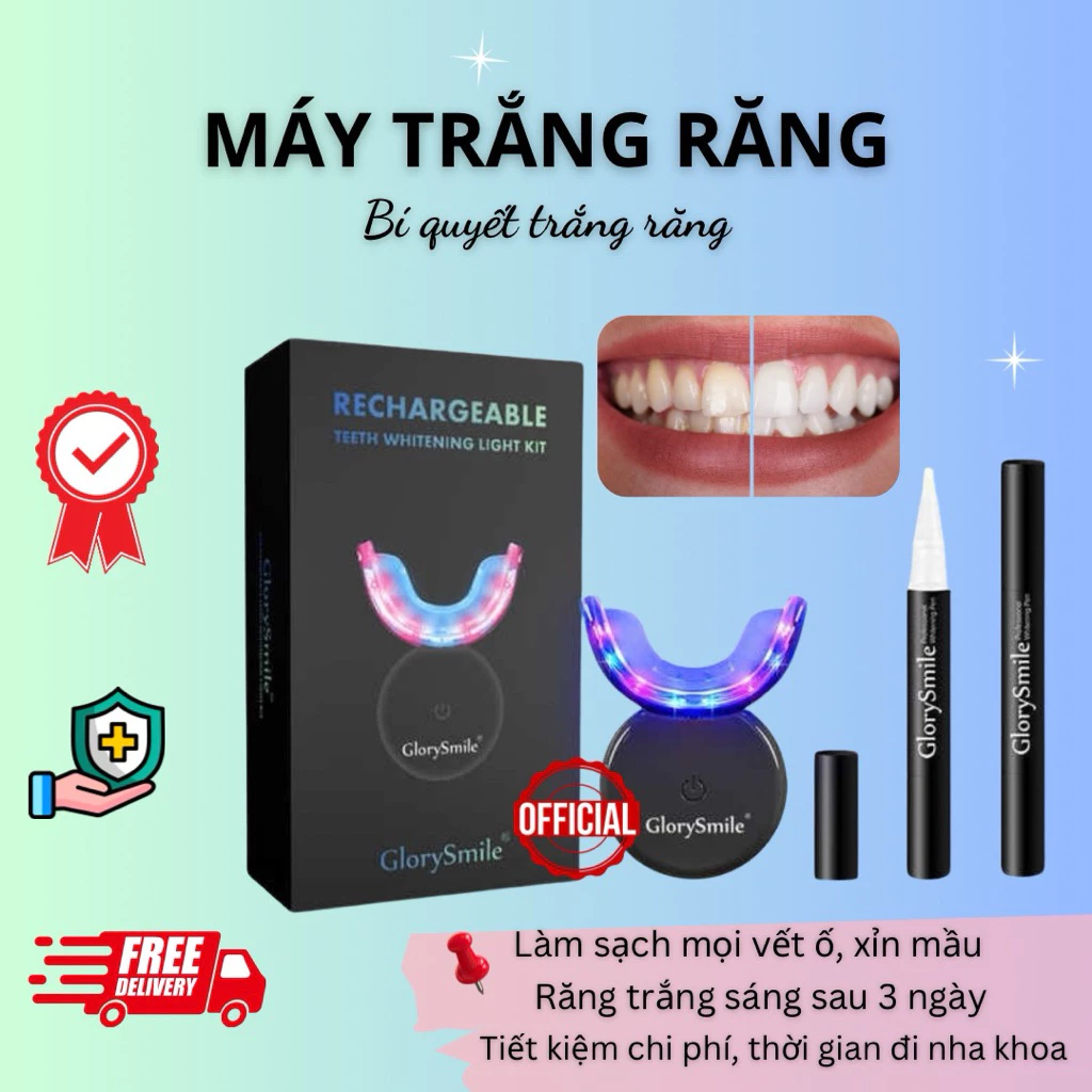Tẩy Trắng Răng Cấp Tốc 7 Ngày Tại Nhà Cho Những Ai Đang Bị Ố Vàng Răng- Bộ Máy Trắng Răng GlorySmile