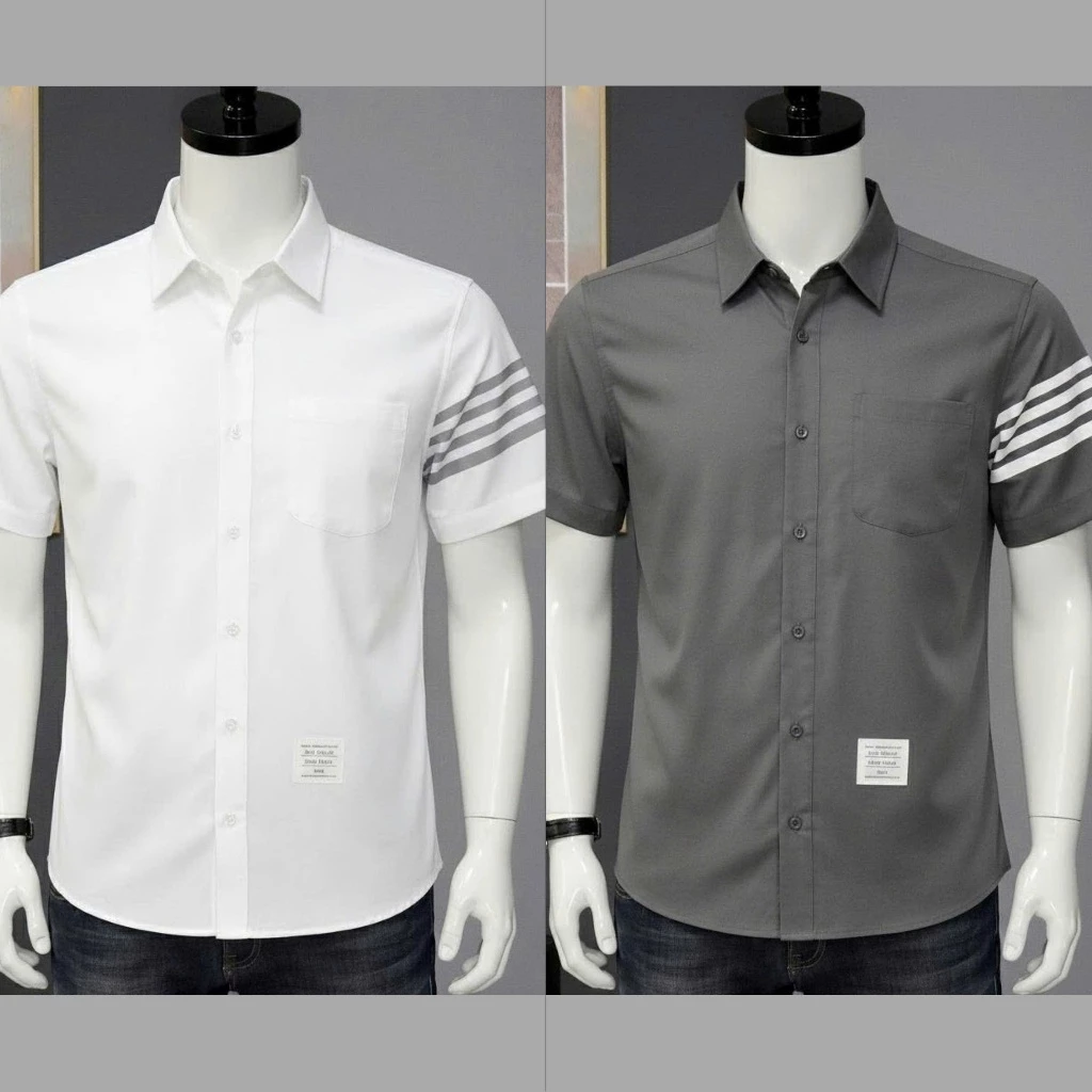 Áo sơ mi nam nữ tay ngắn vải lụa phối HỌA TIẾT  trẻ trung cá tính mẫu-BQT77 SHOP
