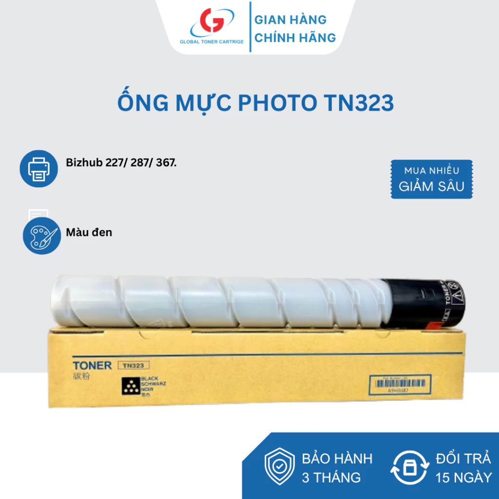 TBVP ĐỨC QUÝ Hộp mực Konica TN323 cho Bizhub 227/ 287/ 367. Mực photocopy Konica Minolta TN-323