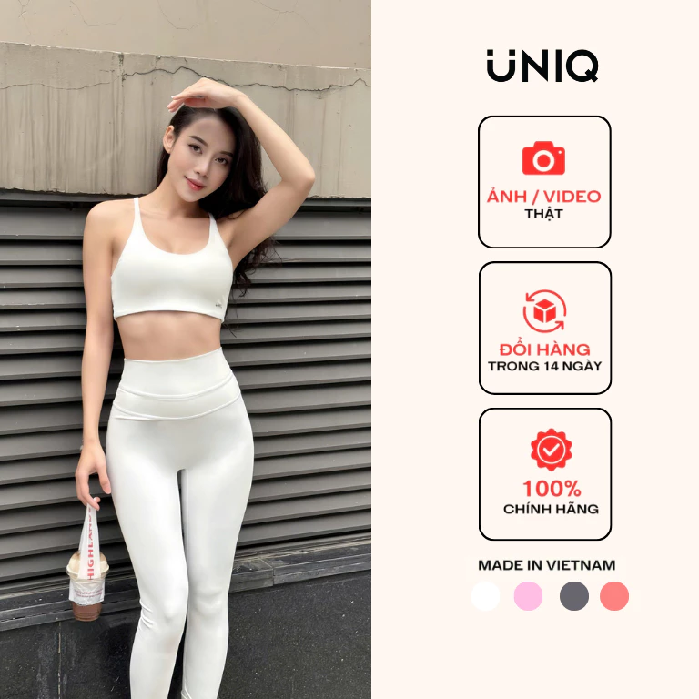 Bộ Đồ Tập Gym Yoga Nữ UNIQ Cool Peel – Áo Lưng Chéo Bản Mảnh Điều Chỉnh & Quần Legging Cạp Cao
