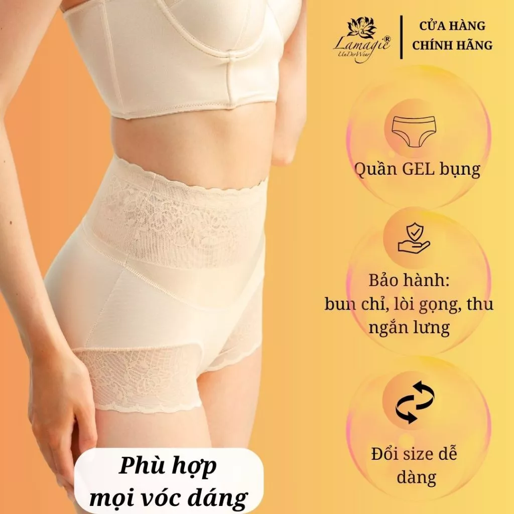 Quần gel bụng định hình QGEL-16 Lamagie – Cạp cao trên rốn, form đẹp tinh tế