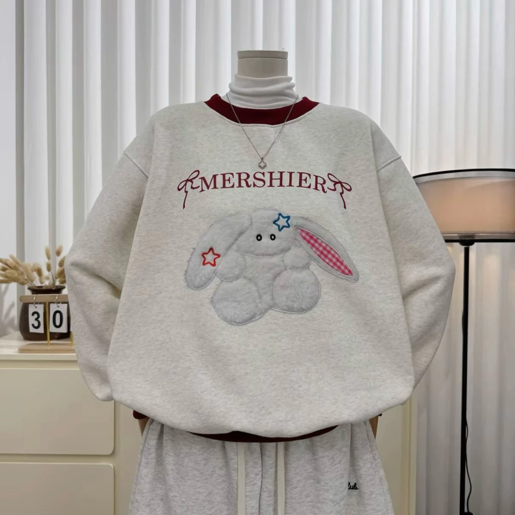 MERSHIER Áo Sweatshirt Nữ Mẫu Mới 2023 Thiết Kế Thú Cưng Dễ Thương Phù Hợp Cho Mọi Hoàn Thiện