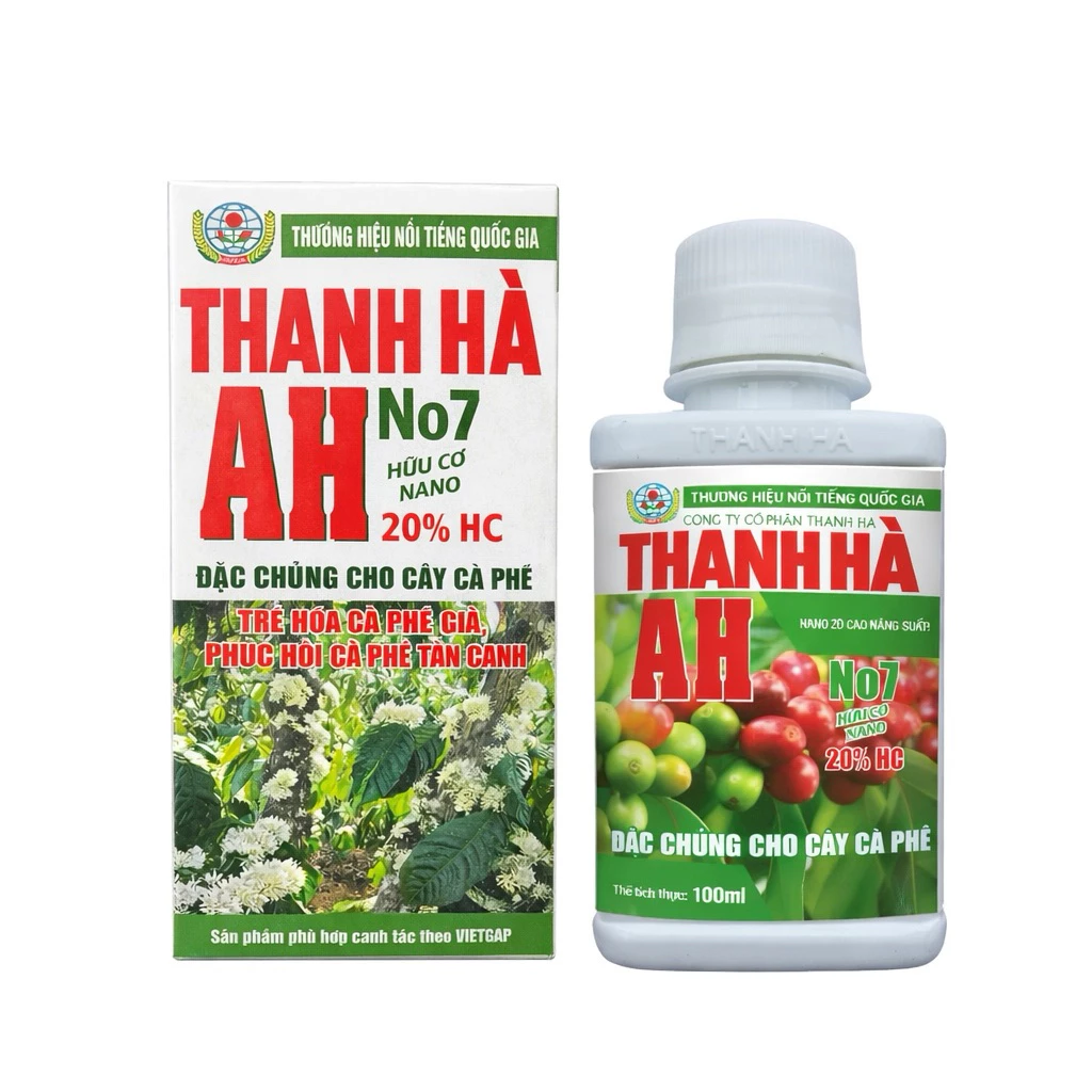 Thanh Hà KH NO7 Chuyên Cà Phê - Phân Bón Hữu Cơ Nano - 1 Chai Pha 1400-1600L Phun Lá