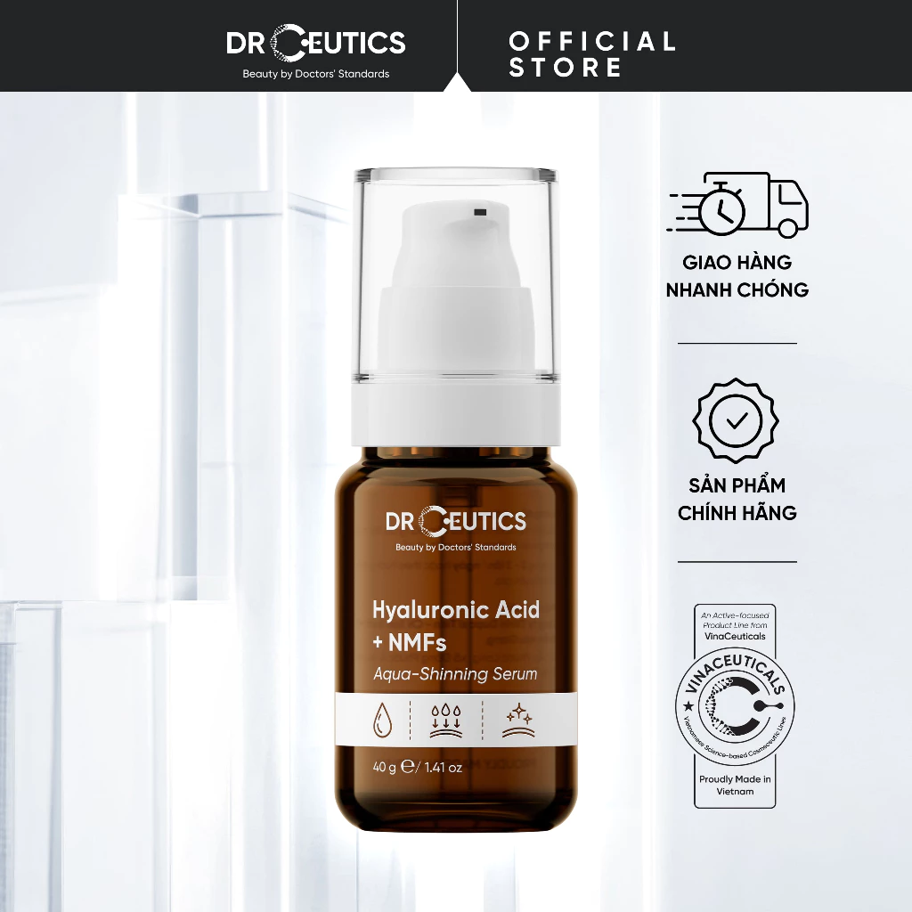 DRCEUTICS Phiên Bản Nâng Cấp Tinh Chất HA Cấp Ẩm Và Căng Bóng Da Hyaluronic Acid + NMFs Aqua - Shining Serum 40g