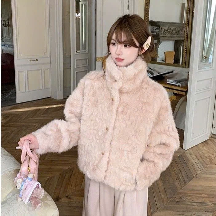 Áo Khoác Lông Pastel Nữ Cao Cấp – Áo Lông Dáng Rộng Sang Chảnh, Tôn Dáng Dày Giữ Ấm Mùa Đông