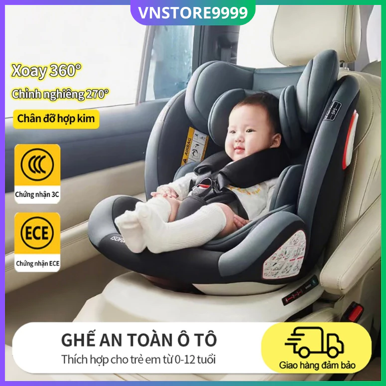 Ghế ngồi ô tô cho bé xoay 360 an toàn, tiện lợi đồng hành cùng trẻ trên mọi nẻo đường, bảo hành 36 tháng mã CS09