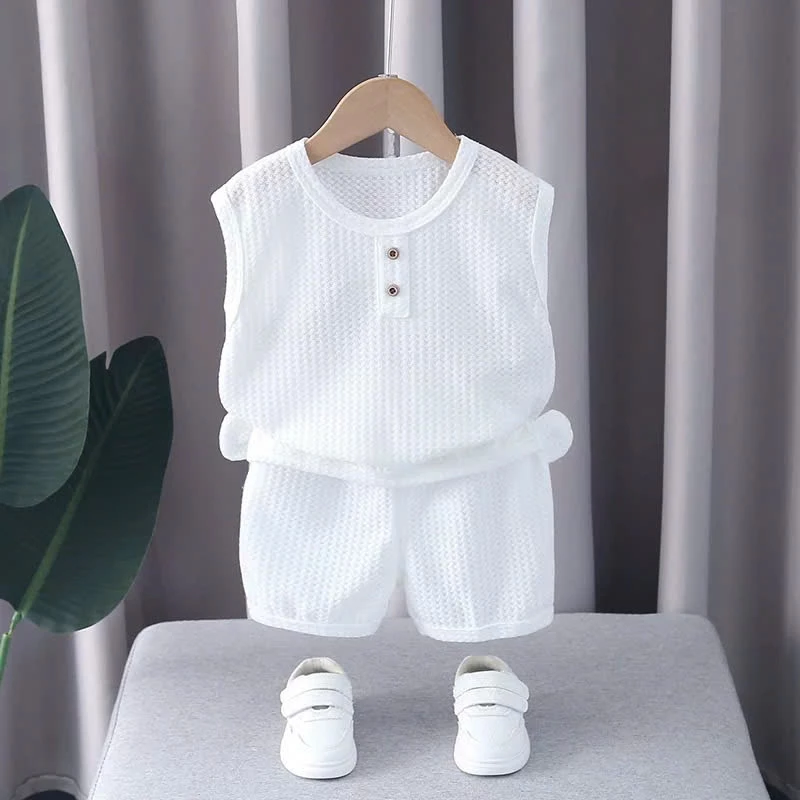 Bộ ba lỗ chất cotton tổ ong COMIMO Bộ sát nách cho bé Mặc Mát Điều Hòa, Chống Muỗi, Chất Mềm Mịn Từ 5–20kg