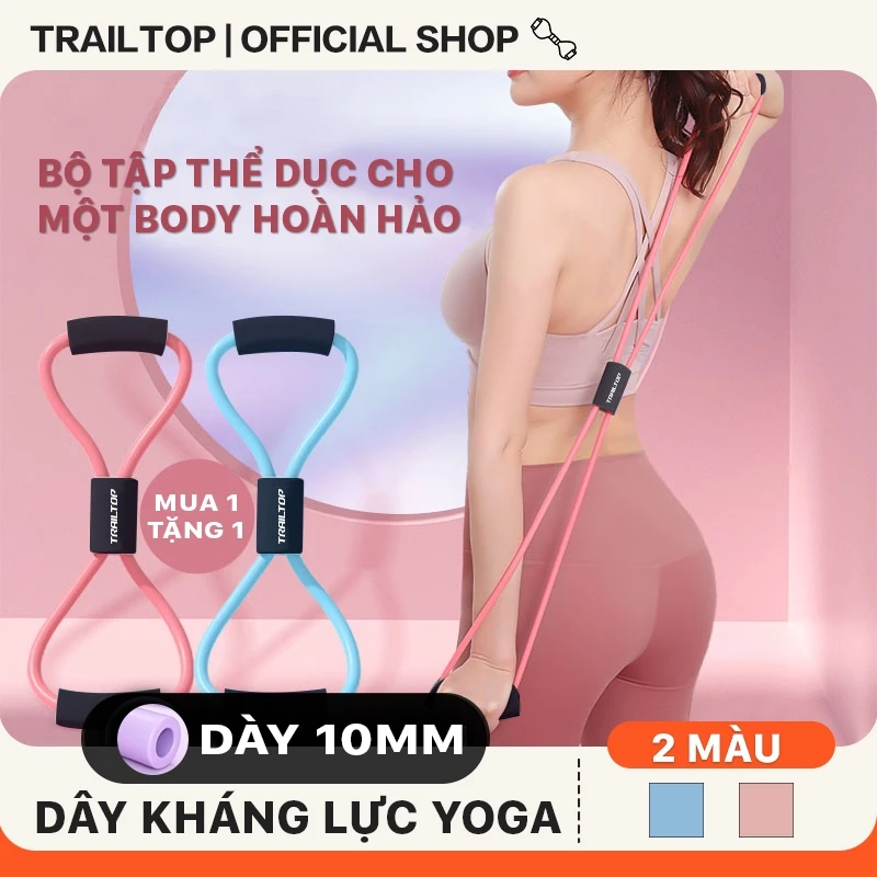 【COD】Trailtop Dây Kéo Tập Gym Hình Số 8 Dây Kháng Lực Tập Tay Vai Tại Nhà