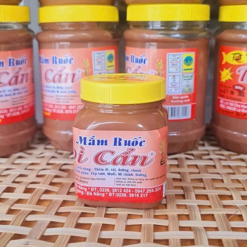 Mắm Ruốc Dì Cẩn Đà Nẵng Hủ 200gram ,mắm ruốc nguyên chất nhà làm đậm vị miền trung chất lượng loại 1