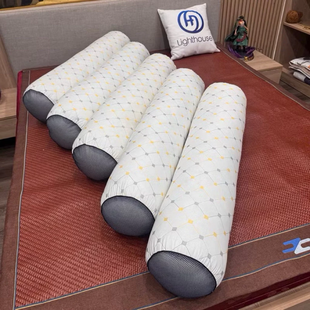 Gối ôm trần trám cao cấp có khóa kéo tiện lợi bông gòn kháng khuẩn size 35x1m