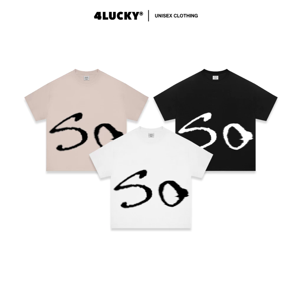 Áo Thun Form Boxy In Lụa "SOUL!" Unisex 4Lucky 6425, Áo Thun Boxy Cá Tính Chất Cotton Co Giãn Thoáng Mát Nam Nữ