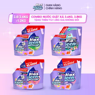 [LIVE] [MUA 1 TẶNG 1] Túi Nước Giặt Xả MaxKleen 3.8kg/ 3.6kg + Túi Nước Giặt Xả 1.2kg Mùi ngẫu nhiên