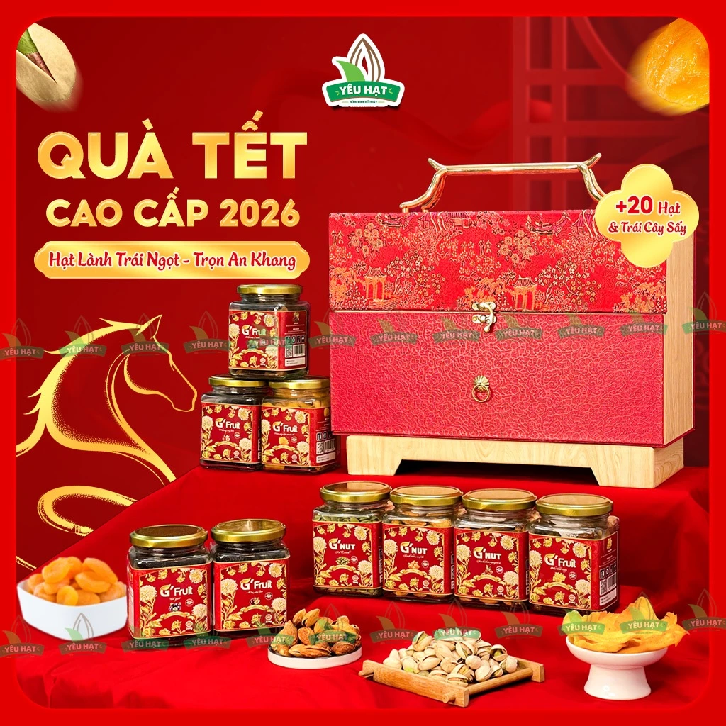 [Quà Tặng 2026] Hạt Dinh Dưỡng Trái Cây Sấy - Hũ Thủy Tinh Cao Cấp Tặng Doanh Nghiệp Người Thân Yêu Hạt
