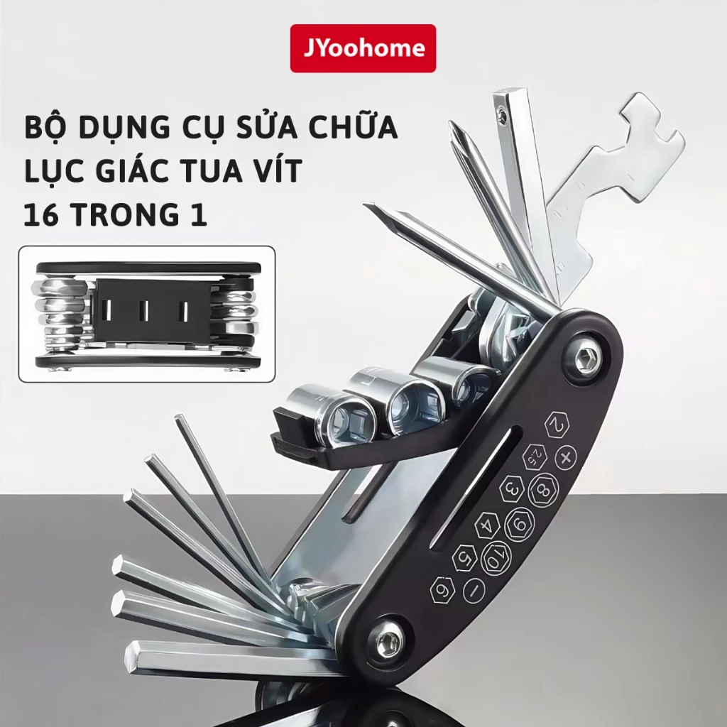 Bộ Lục Giác Sửa Chữa Cầm Tay Đa Năng JYoohome Dụng Cụ Tua Vít 16 trong 1 Lắp Giáp Sửa Chữa Xe Đạp