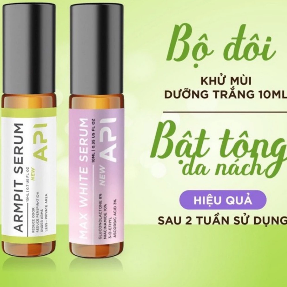 Serum Trắng Nách API Và Khử mùi hôi nách API , Son Nách API , Lăn Khử Mùi Ngăn Tiết Mồ Hôi 72h Sẵn Hàng