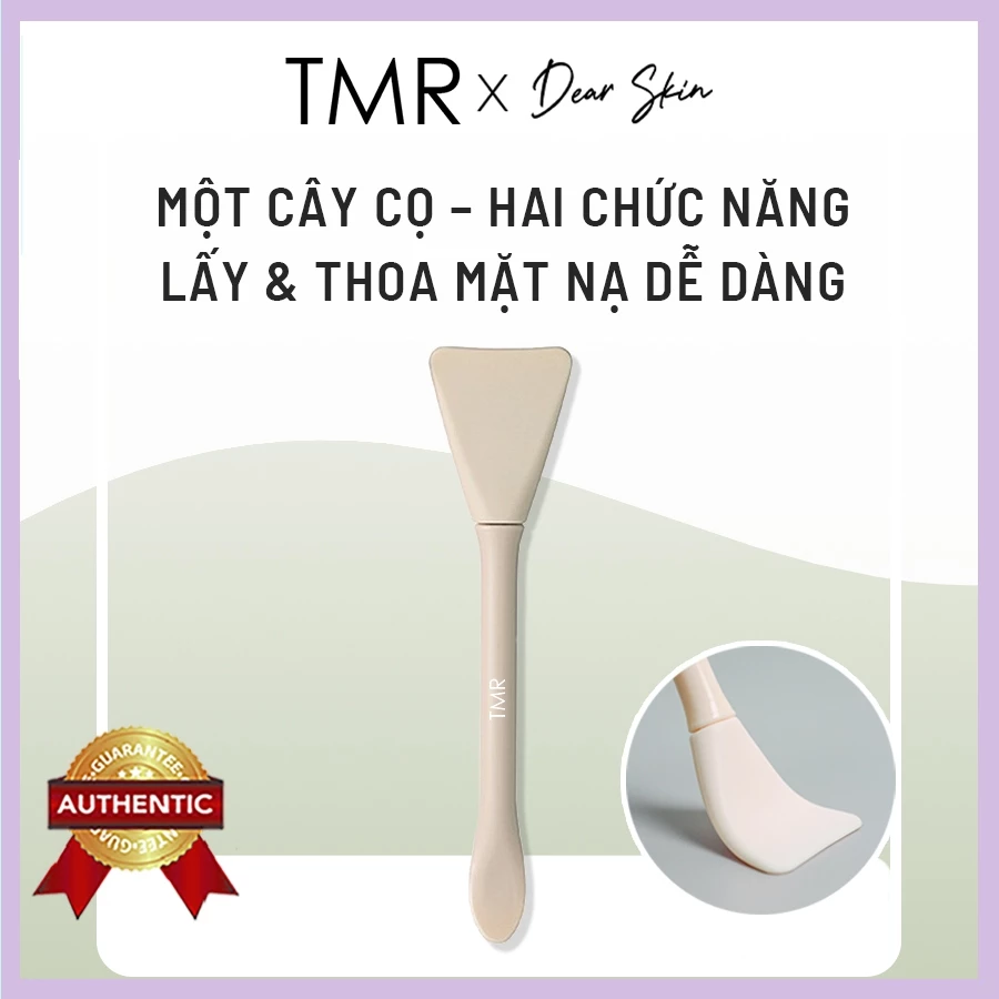Cọ Đắp Mặt Nạ TMR Silicone 2 Đầu (Muỗng & Cọ) – Màu Beige