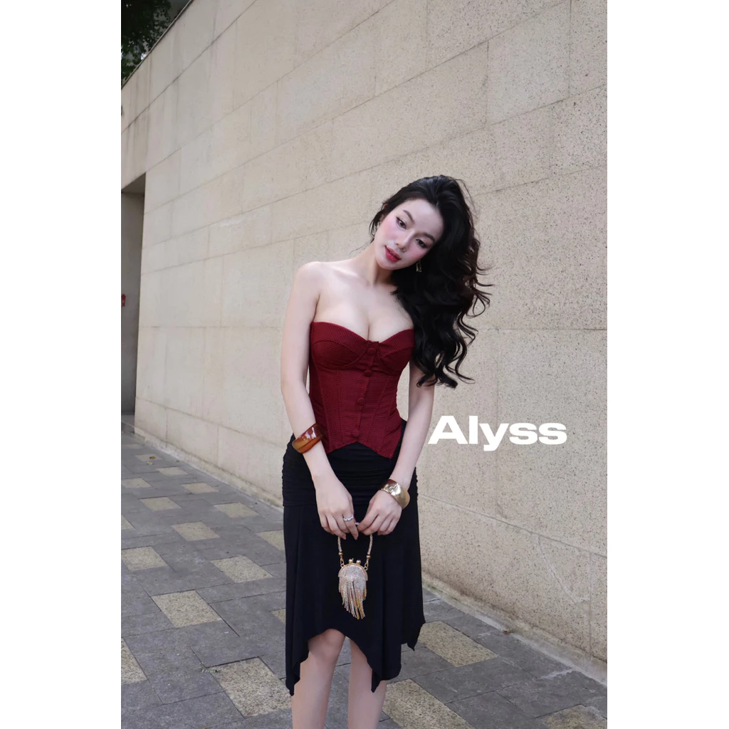 NADEEN CORSÉT - Siêu slay vải Tweed sang dáng cúp nâng ngực siết eo có mút ngực
