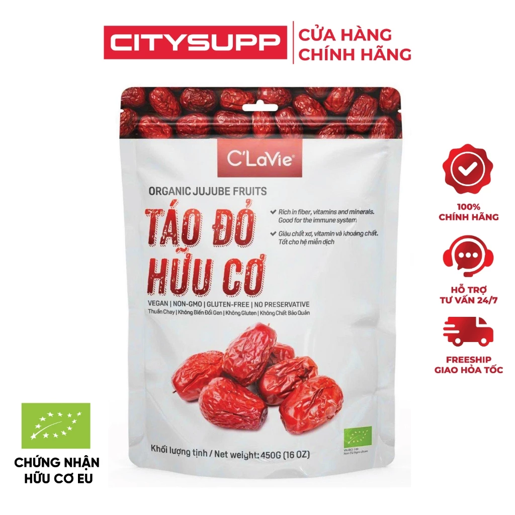 Táo Đỏ Hữu Cơ Hotan C'Lavie (450g) Giàu Chất Xơ Dinh Dưỡng, Tốt Cho Sức Khỏe | CitySupp