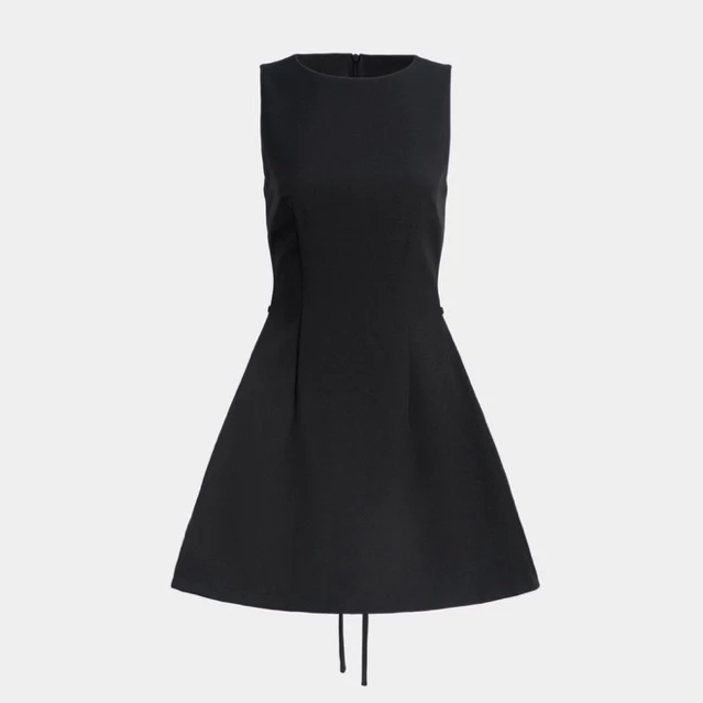 ( CELINA DRESS ) Đầm trơn đơn giản cổ tròn, xoè nhẹ thắt dây form NGẮN, KHÔNG QUẦN BẢO HỘ | HOẢ TỐC HCM