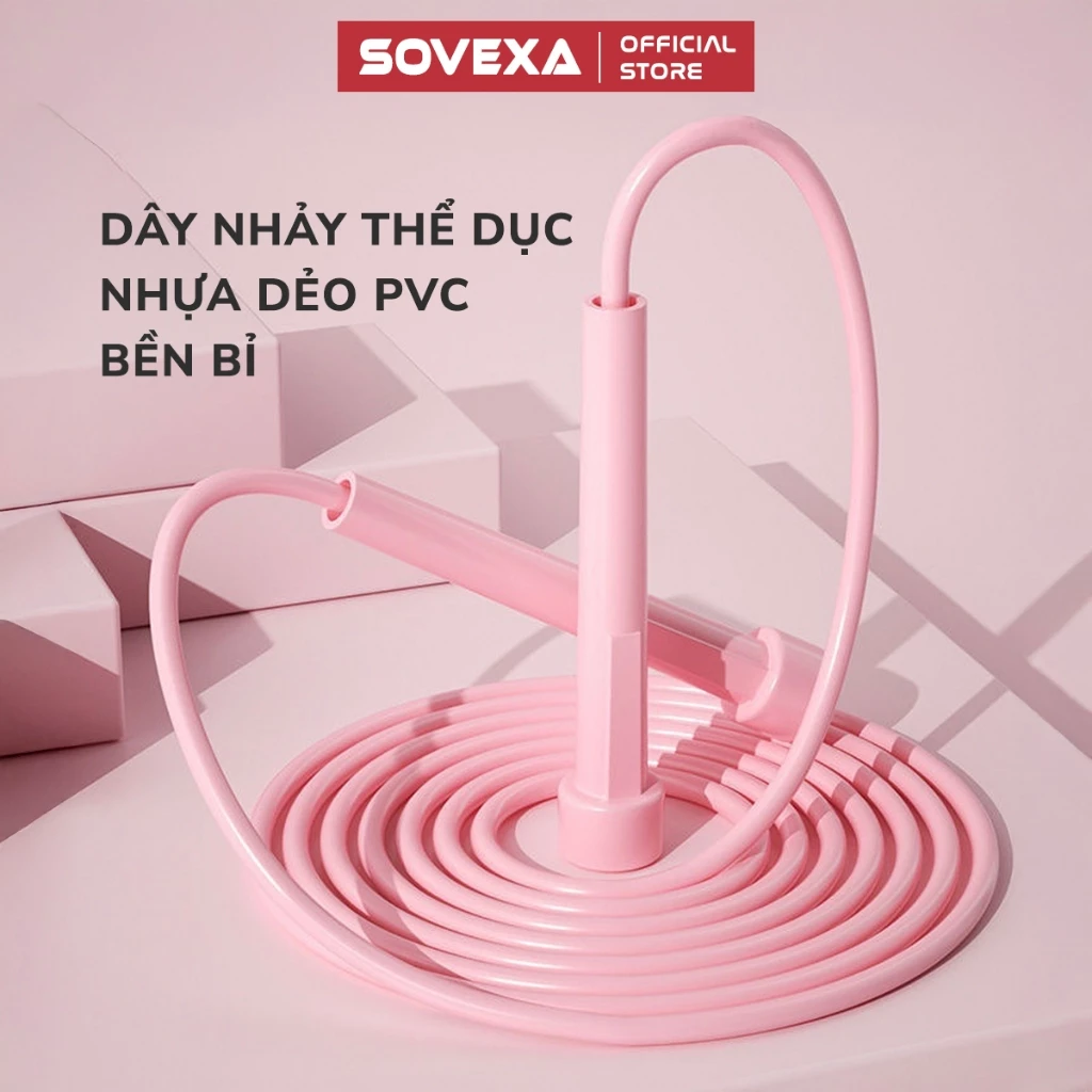 Dây Nhảy Thể Dục Tốc Độ Tăng Thể Lực Giảm Cân Sovexa Dụng Cụ Thể Dục Cho Nam Nữ Nhựa PVC Mềm Mại
