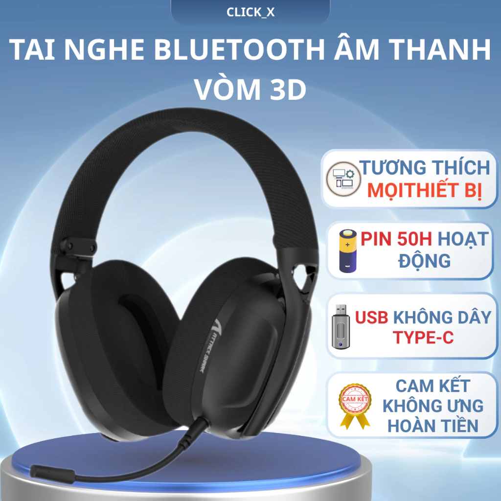 Tai Nghe Bluetooth Chụp Tai Không Dây Headphone Attack Shark L80 Âm Bass 3D Chơi Game Giải Trí-BH12T