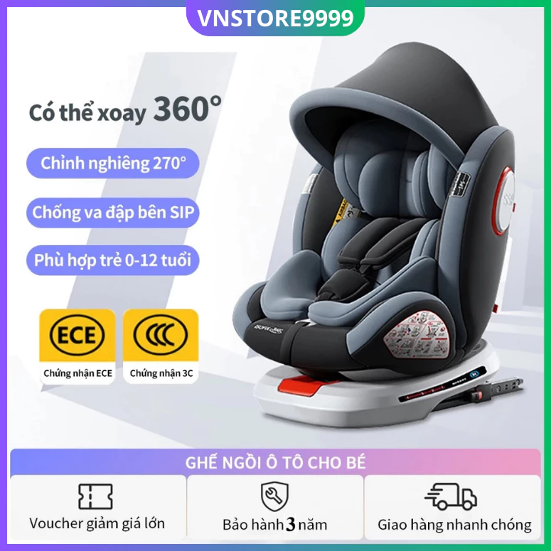 Ghế ngồi ôtô cho bé, giúp ba mẹ an tâm hơn khi có trẻ đi cùng, sản phẩm bảo hành 3 năm mã HF5