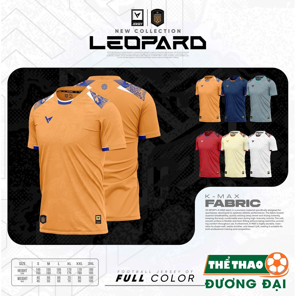 BST Quần Áo Bóng Đá VH LEOPARD Thun Mè Cao Cấp Thoáng Khí Thể Thao Đương Đại