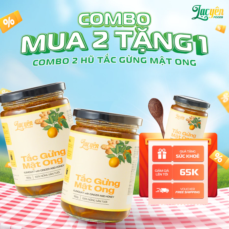 Combo 2 Hũ Tắc Gừng Mật Ong Lạc Yên Foods, Thuần Tự Nhiên, Phù Hợp Cho Gia Đình