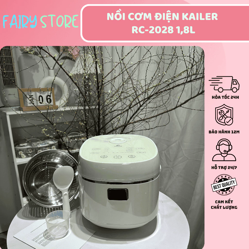 Nồi Cơm Tách Đường Kailer RC-2028, Chính Hãng - Giảm Đường, Nấu Cơm, Hấp Chín, Giữ Ấm, Tiết Kiệm
