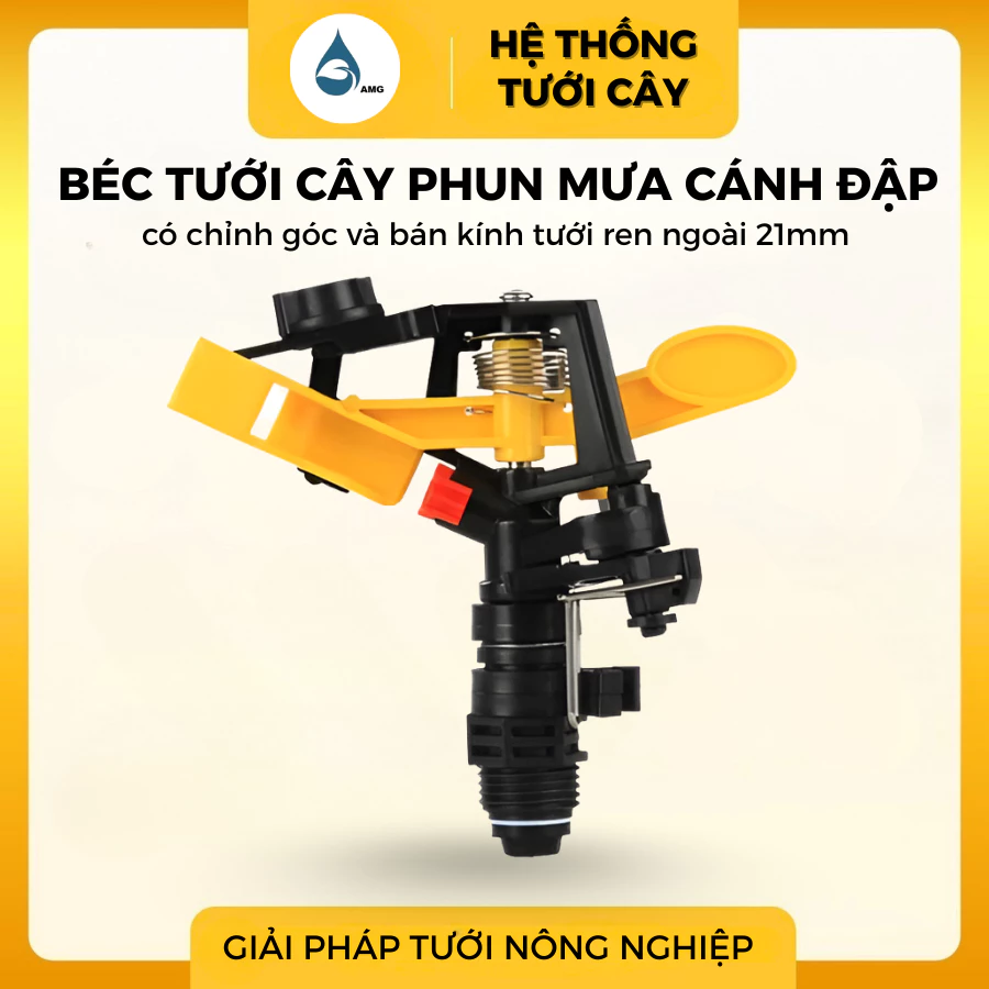 Béc Tưới Phun Mưa Cánh Đập - Vòi Tưới 2 Tia Xoay 360 - Tưới Đồi Cà Phê