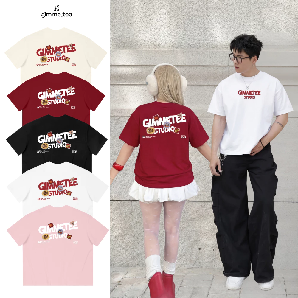 Áo Thun  Boxy Gimme - TẾT ICON - Premium Cotton 2 Chiều 250gsm - Áo Thun Unisex - GMBX38