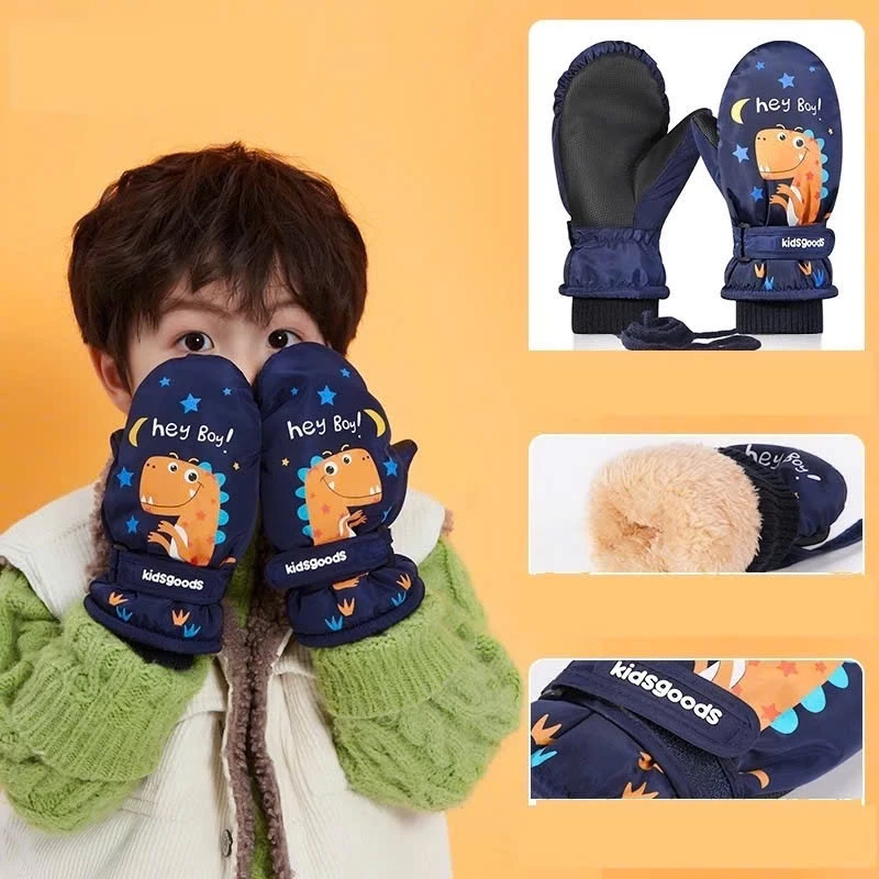 Găng tay trẻ CHỐNG NƯỚC, lót lông SIÊU ẤM 1 đến 12 tuổi cao cấp Kidsgoods, Hàng quảng châu