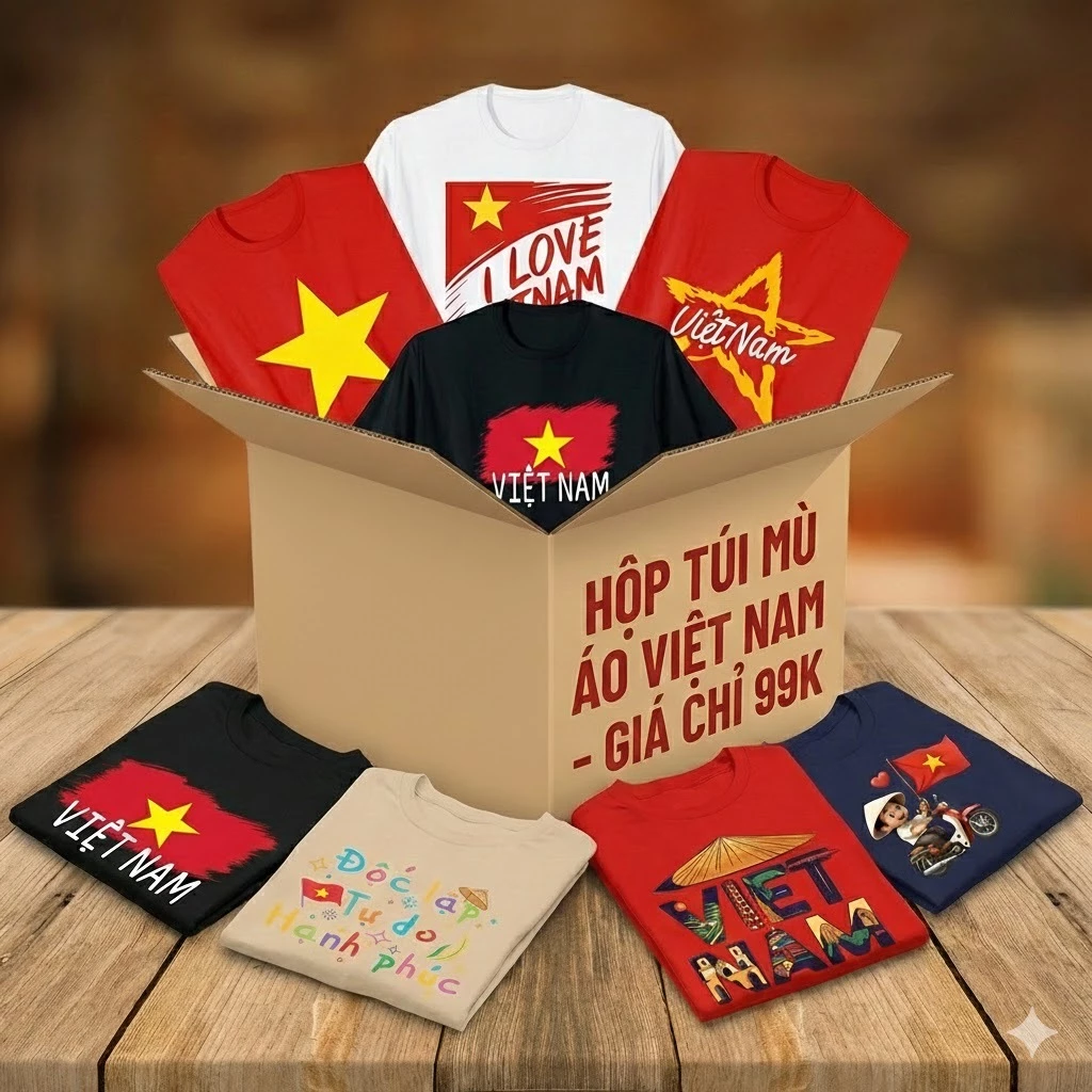 [ Hộp túi mù ] Áo thun Tự hào Việt Nam - Giao mẫu và màu ngẫu nhiên cá tính form rộng unisex NS097